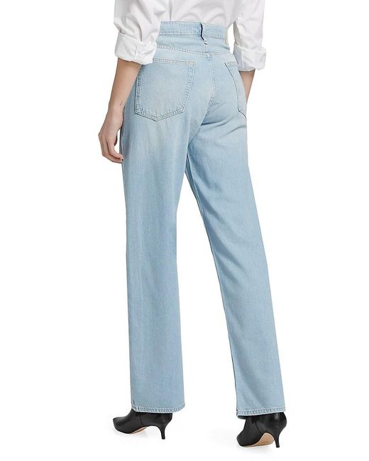 Rag & Bone Blue Logan Mid-Rise Straight-Leg Jeans
