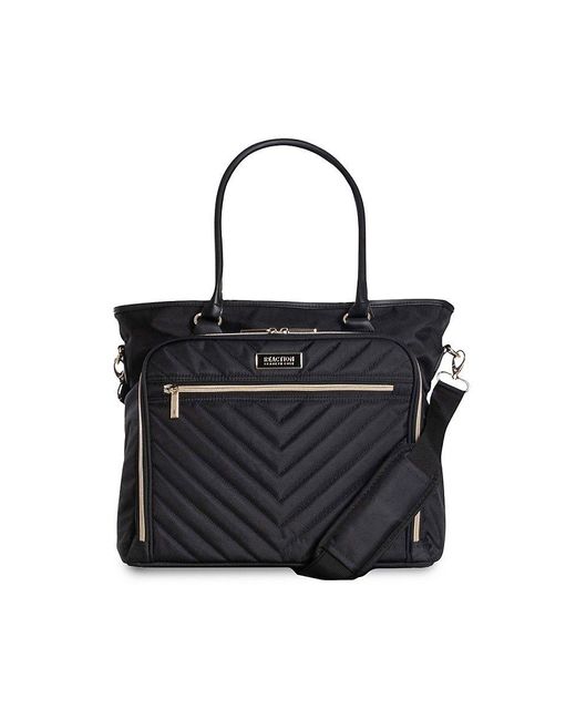 Kenneth Cole Black Chelsea Quilted Business Tote