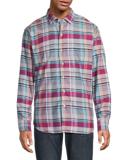 Tommy Bahama Red Lazlo Cheers Check Cotton-Silk Shirt for men