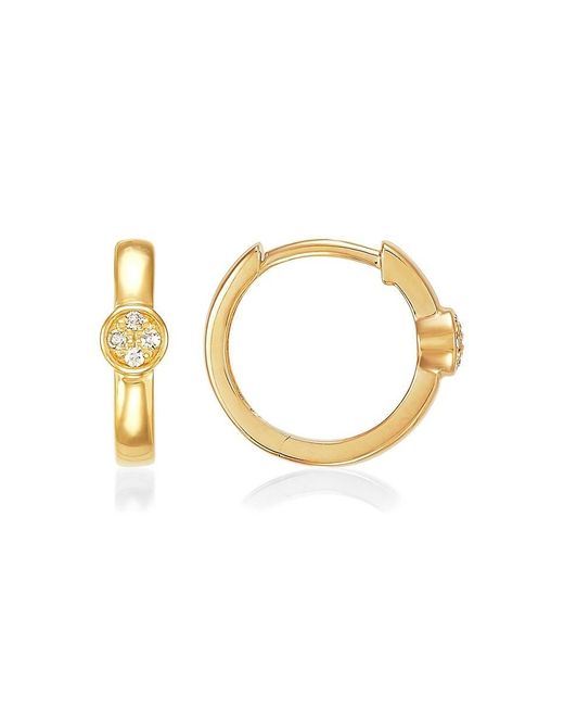 Saks Fifth Avenue Metallic 14k Yellow Gold & 0.04 Tcw Diamond Huggie Earrings