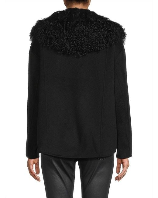 Kobi Halperin Black Esme Double-Face Wool Short Coat