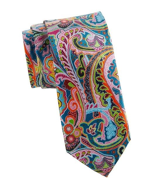 Robert Graham Blue Paisley Silk Tie for men