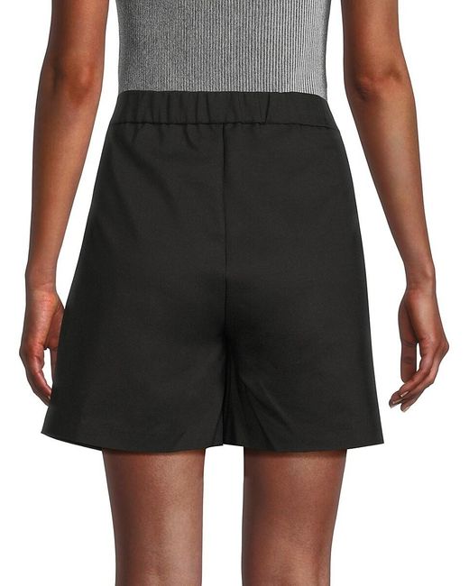 Saks Fifth Avenue Black Solid Stretch Skort