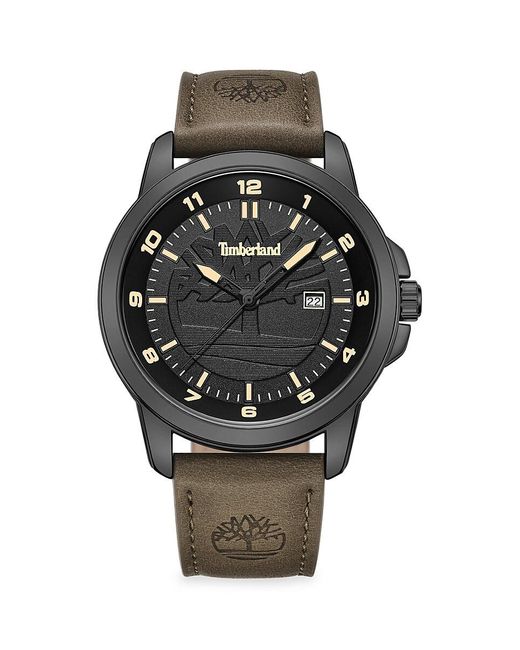 Timberland Gray Classic 44mm Metal & Leather Strap Watch for men