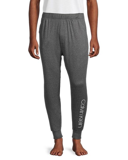 Calvin Klein Synthetic Logo Heathered Joggers in Grey (Gray) for Men | Lyst