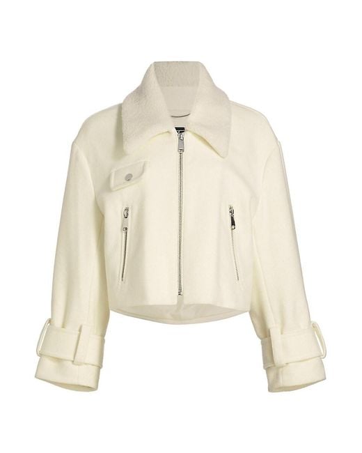 Saks Fifth Avenue Natural Marisa Cropped Wool Jacket