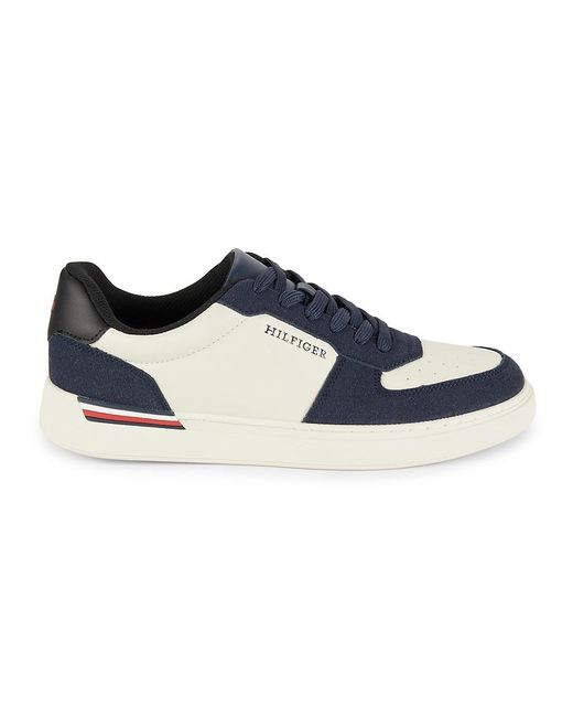 Tommy Hilfiger White Jeoffry Colorblock Low-Top Sneakers for men