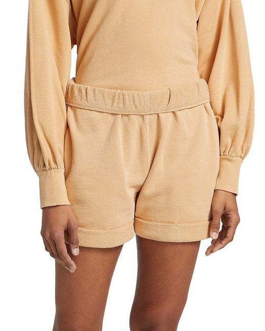 FRAME Natural Rolled-cuff Organic Cotton Shorts
