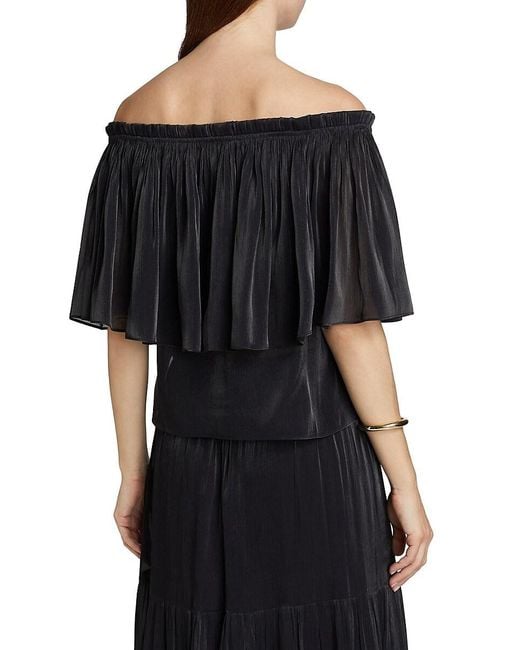 Kobi Halperin Black Mads Off-The-Shoulder Blouse