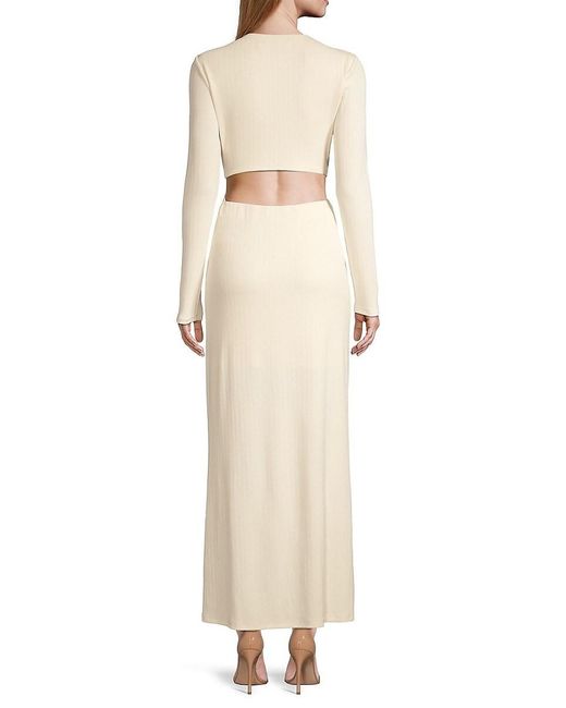 Significant Other Black Odelia Twisted Cut-out Ribbed Maxi Dress