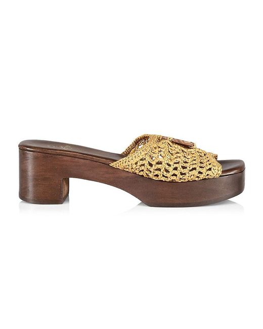 Brother Vellies Aquarius Wood & Raffia Clogs in Brown Lyst