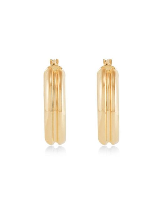 Saks Fifth Avenue Metallic 14k Yellow Gold Polished Oval Hoop Earrings