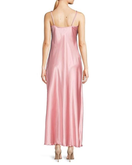 Bebe Blue Satin Cowl-Neck Maxi Dress