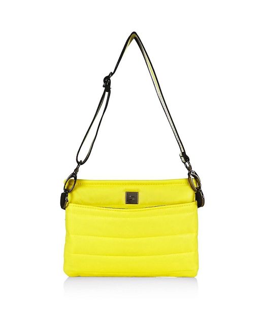 Think Royln Yellow Quilted Convertible Crossbody Belt Bag