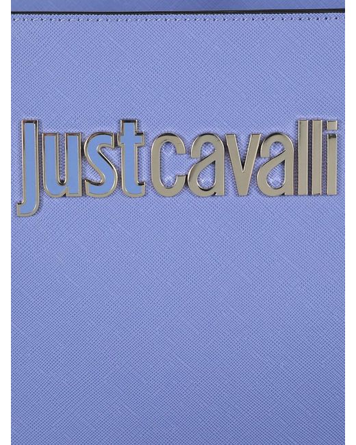 Just Cavalli Blue Signature Logo Tote