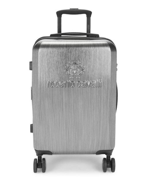 Roberto Cavalli Gray 22" Hard Case Logo Spinner Suitcase