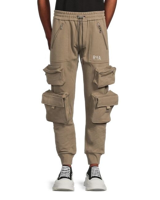 RTA Natural Boxy Pocket Cotton Sweatpants for men
