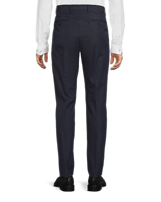 Scotch & Soda Blue Solid Modern-Fit Dress Pants for men