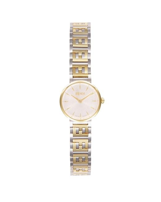 Fendi Metallic Forever Two-tone Stainless Steel & 0.02 Tcw Diamond Bracelet Watch/19mm