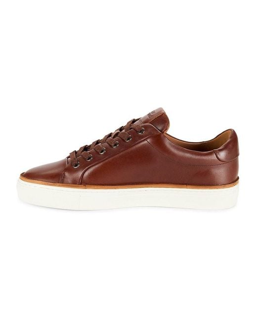 Allen Edmonds Brown Flynn Logo Leather Sneakers for men