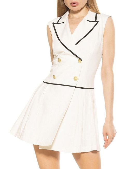 Alexia Admor White Lilyana Double Breasted Mini Coat Dress