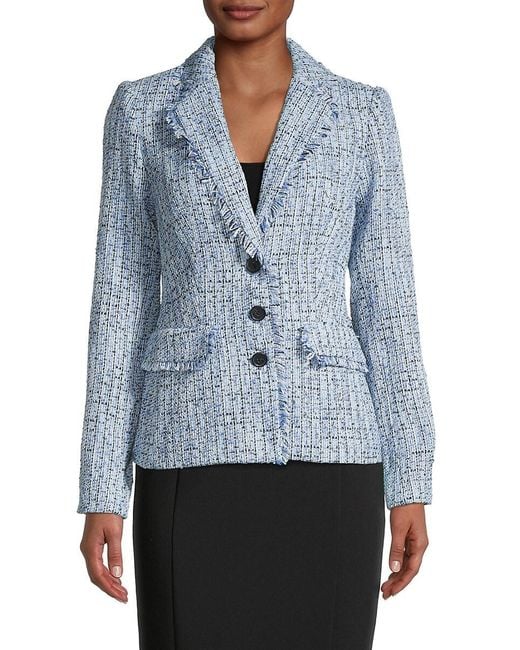 Karl Lagerfeld Tweed Singlebreasted Jacket in Blue Lyst