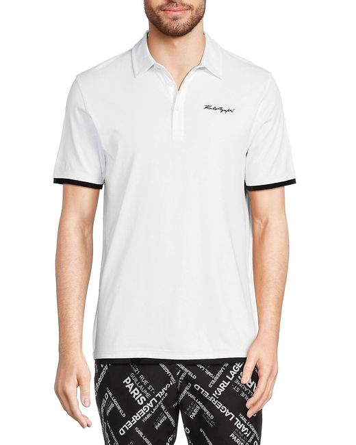 Karl Lagerfeld White Logo Polo for men