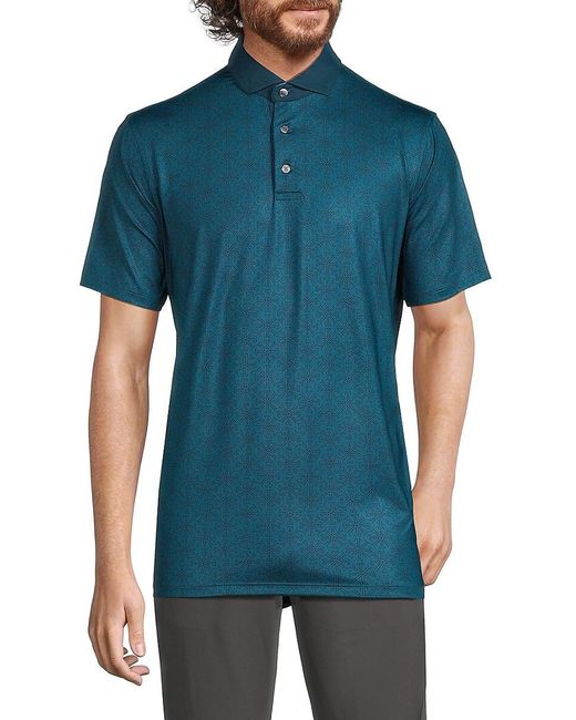 Greyson Blue Lion's Tooth Pattern Polo for men