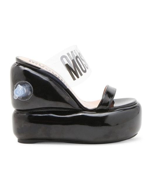 Moschino Black Blow Up Platform Sandals