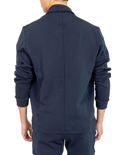 PINOPORTE Blue Collared Zip Jacket for men