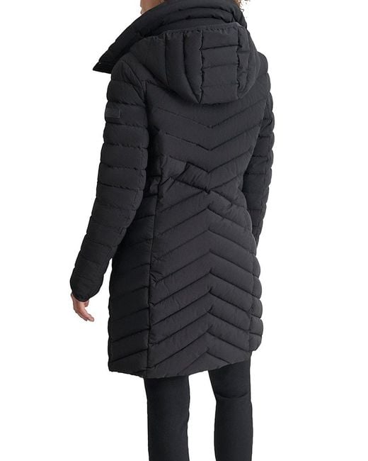 DKNY Black Bib Puffer Coat