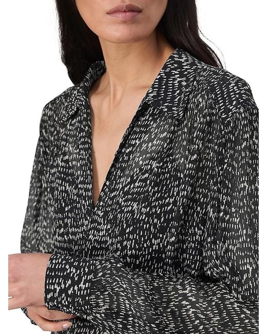 Rag & Bone Gray Emmy Silk-Blend Top