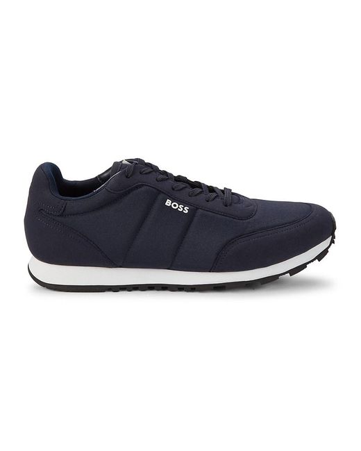 BOSS Parkour Run Logo Sneakers in Blue for Men Lyst UK