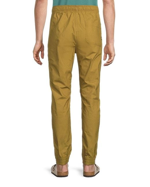 G-Star Green Paneled Tapered Cotton Trainer Pants for men
