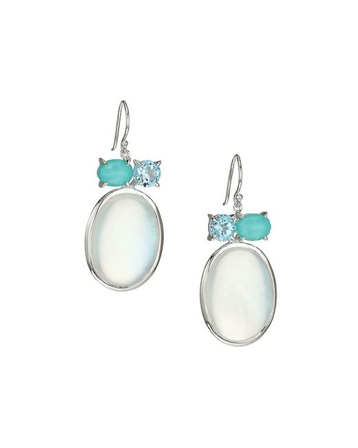 Ippolita Blue Rock Candy Luce Sterling Silver & Multi Stone Drop Earrings