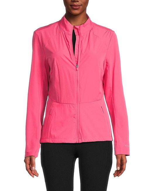 Spyder Pink Stretch Woven Mock Turtleneck Performance Jacket