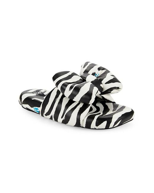 Off-White c/o Virgil Abloh Black Zebra Extra Padded Leather Platform Sandals