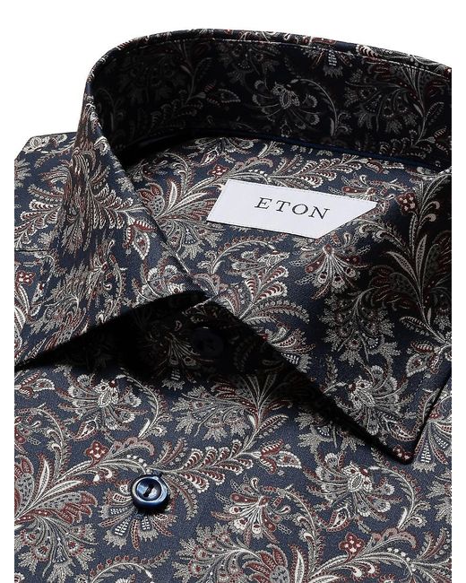 Eton of Sweden Gray Slim-Fit Paisley Dress Shirt for men