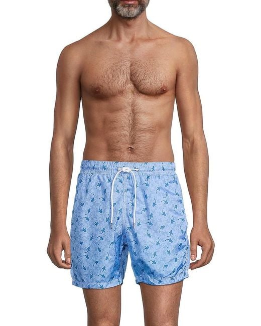 Slate & Stone Aquatic-print Swim Shorts in Blue for Men | Lyst