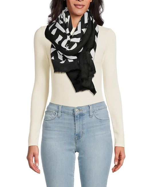 AREA STARS Blue Bloom & Grace Geometric-Print Scarf