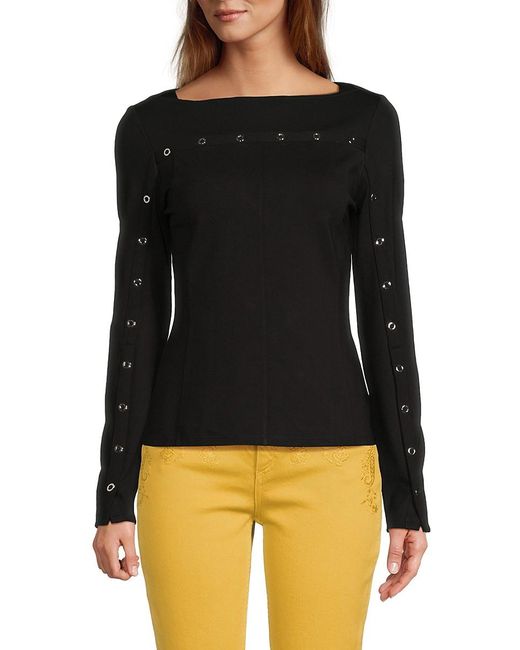 3.1 Phillip Lim Black Bateau Neck Ponte Top