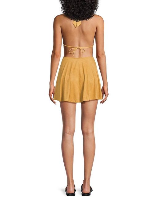 WeWoreWhat Multicolor Flounce Suede Bikini Skirt Cover-Up
