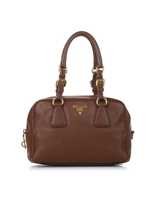 Prada Vitello Daino Leather Shoulder Bag in Brown Lyst