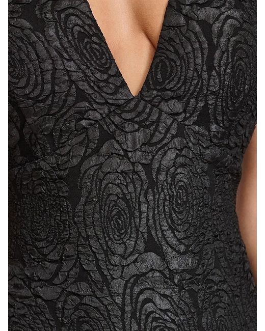 Siena Jewelry Black Floral Stretch Jacquard Minidress