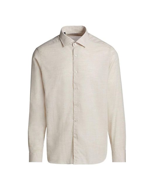 Saks Fifth Avenue Men's Gray Collection Heathered Woven Long