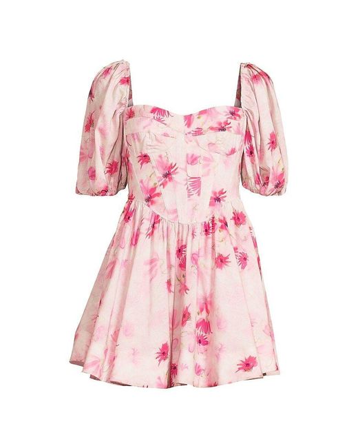 Bardot Kiah Floral Corset Mini Dress in Pink