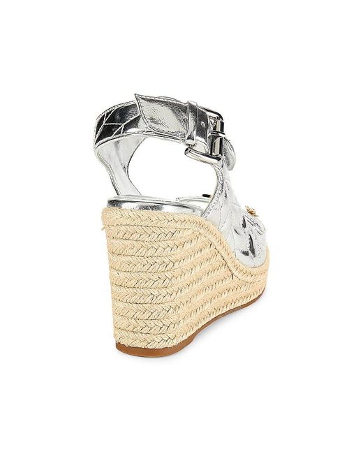 Karl Lagerfeld Metallic Carolyna Espadrille Wedge Sandals