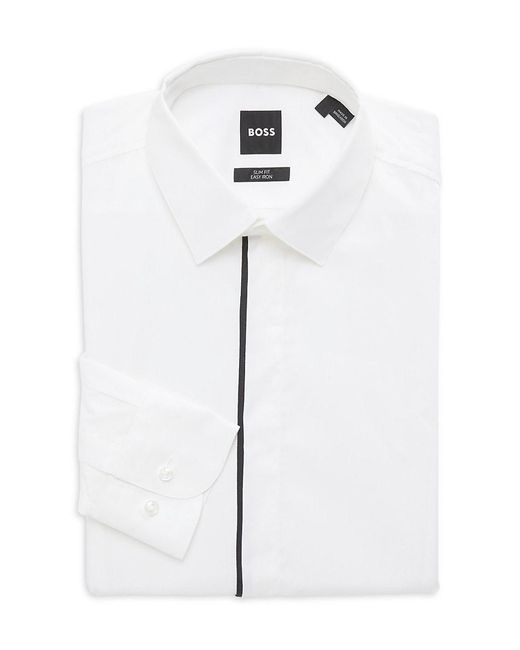 Boss White Slim Fit Dress Shirt for men