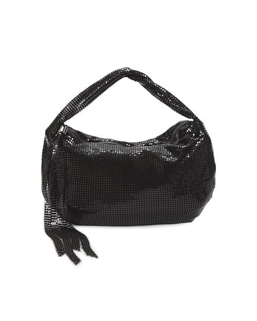 Whiting & Davis Black Mini Studded Hobo Bag