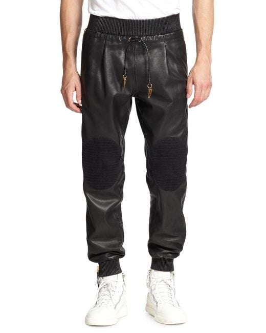 G-Star RAW Black Leather Pants for men